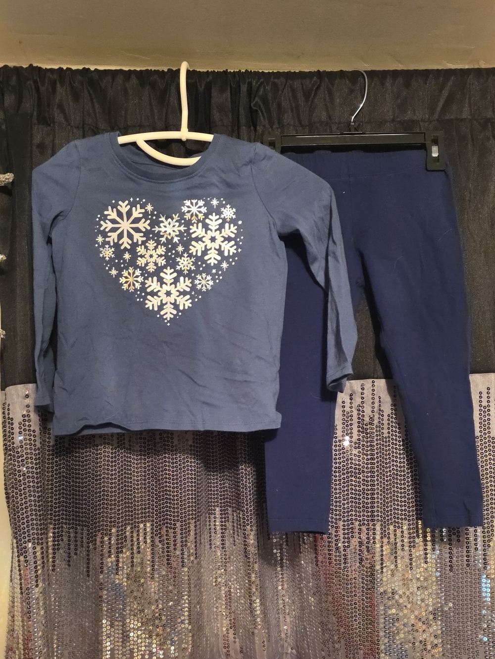 jumping beans Blue Snowflake Heart - Long Sleeve Top & Leggings